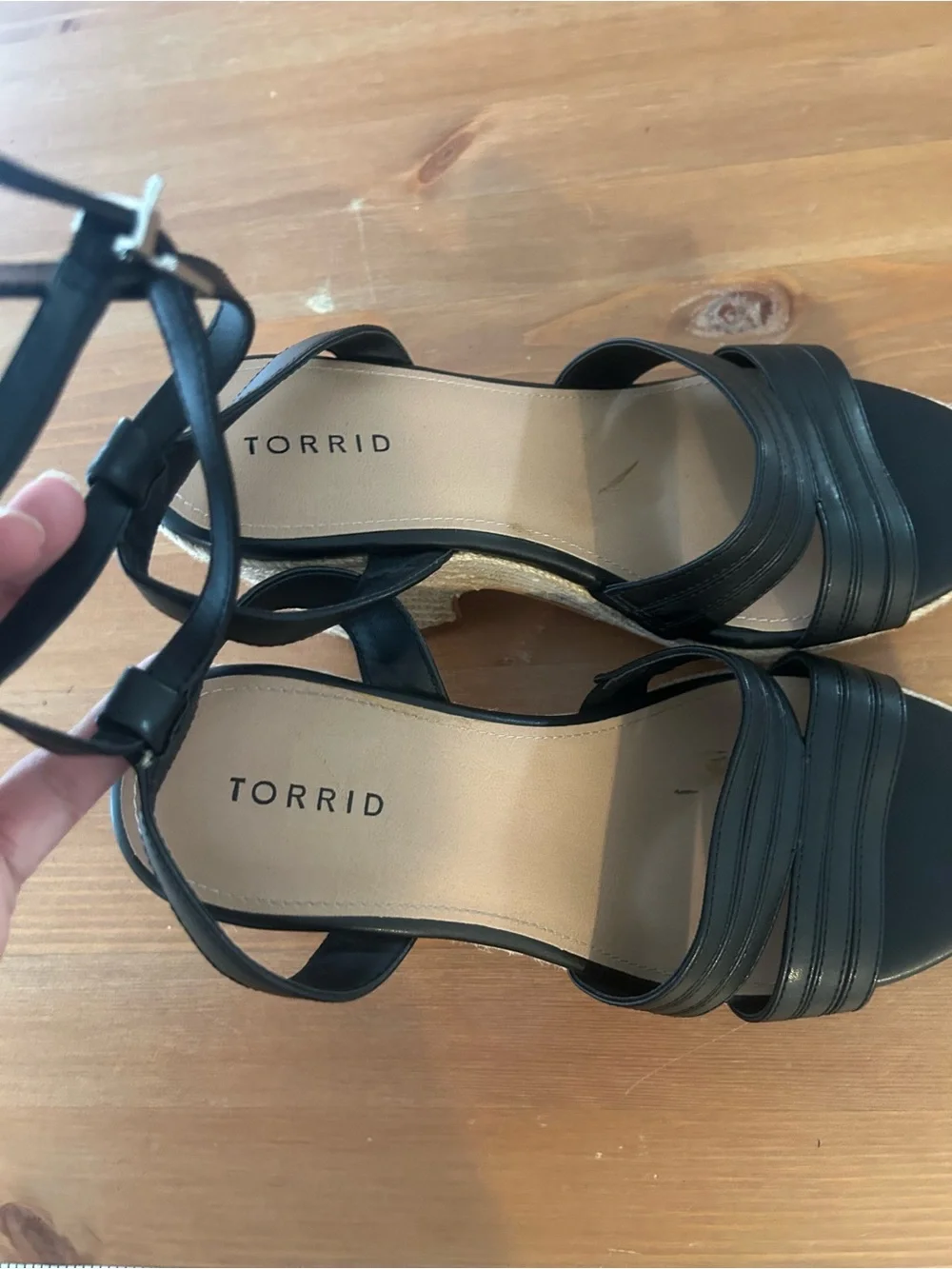 New Torrid Size 10W Black Espadrille wedge heels